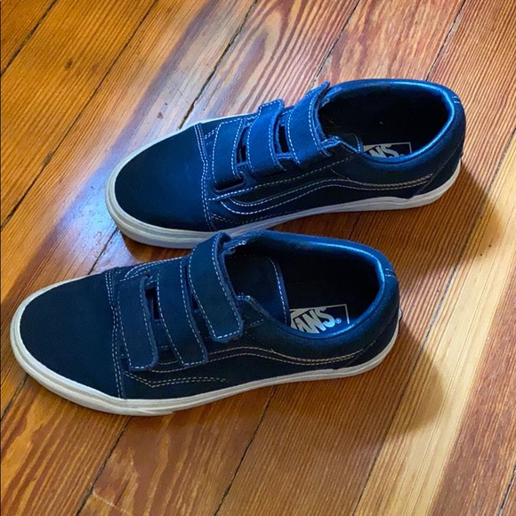 velcro vans navy blue